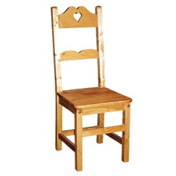 Chaise coeur en épicéa huilé