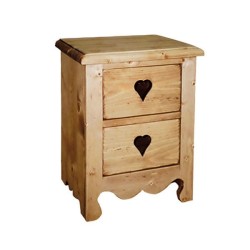 Chevet 2 tiroirs coeurs