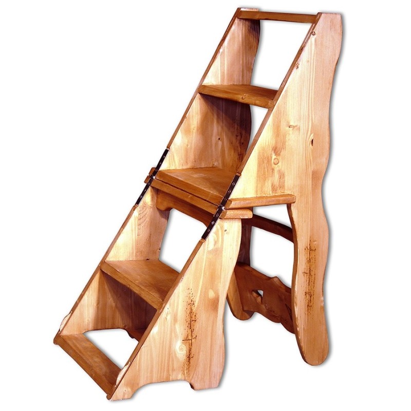 Chaise - Escabeau en bois