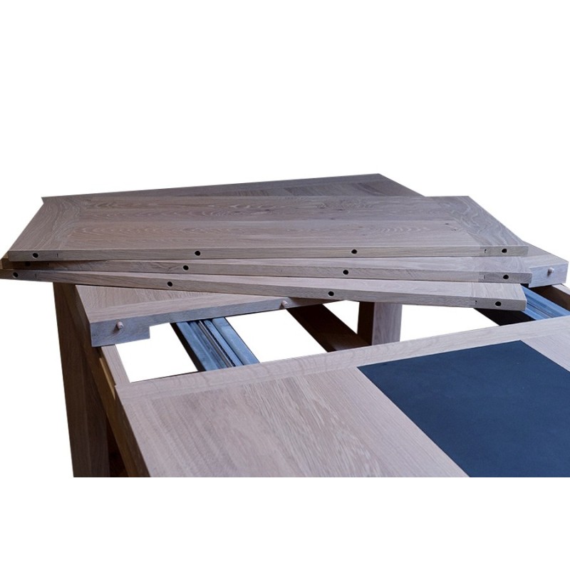 Table rectangulaire avec allonges en chêne massif référence BLM