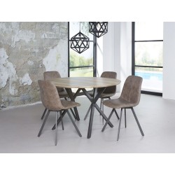 Table ronde pieds métal